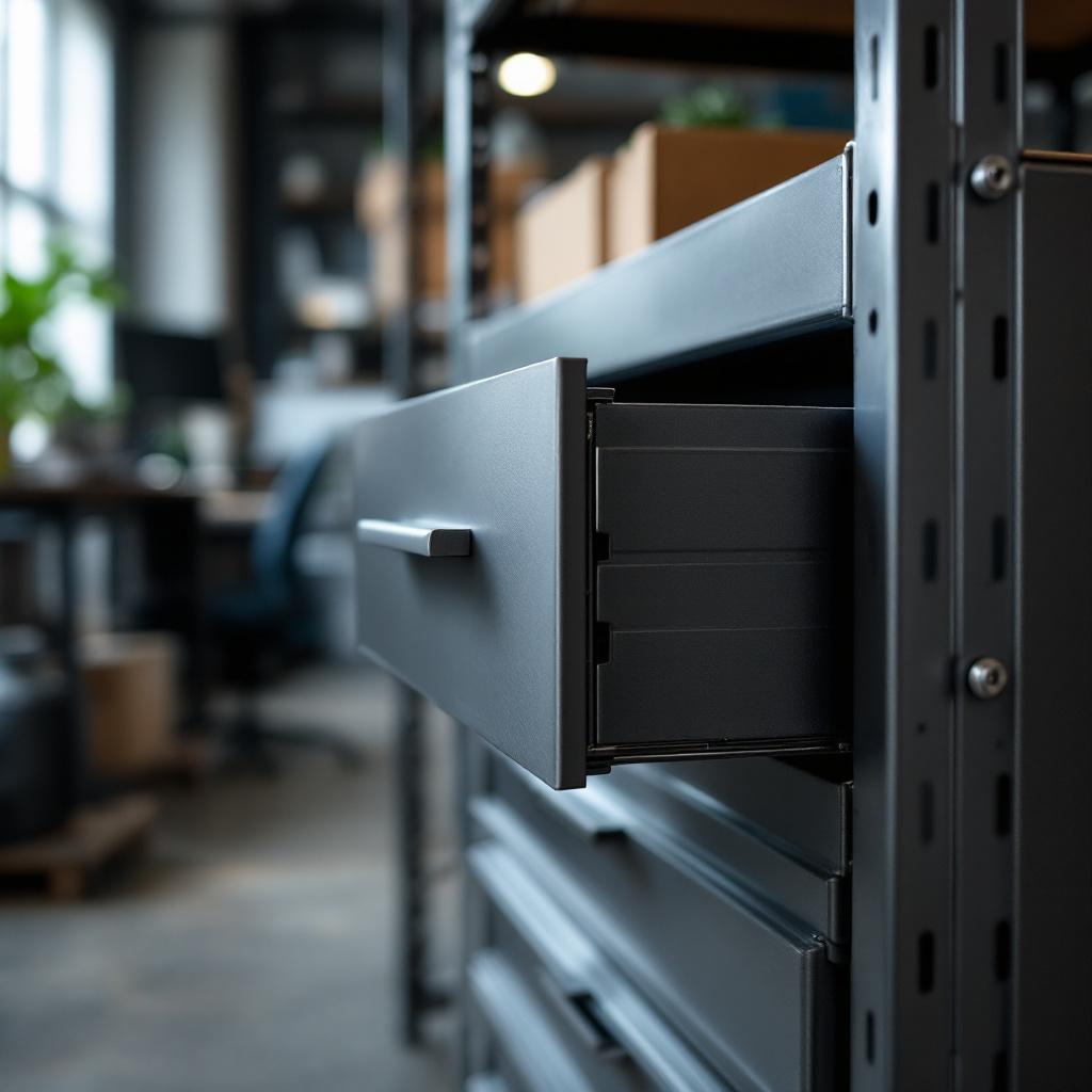 Estantes con gavetas