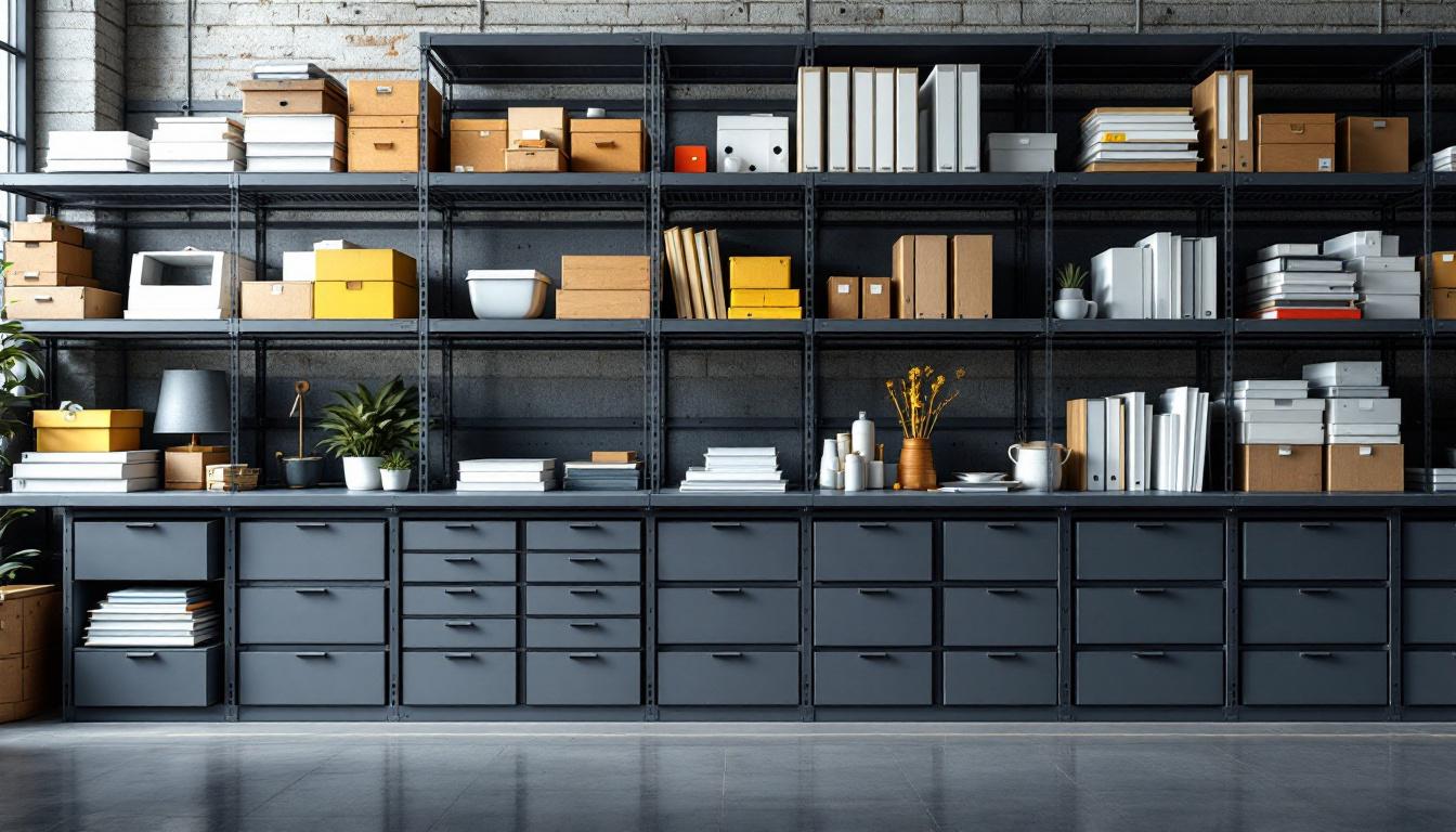 Estantes con gavetas